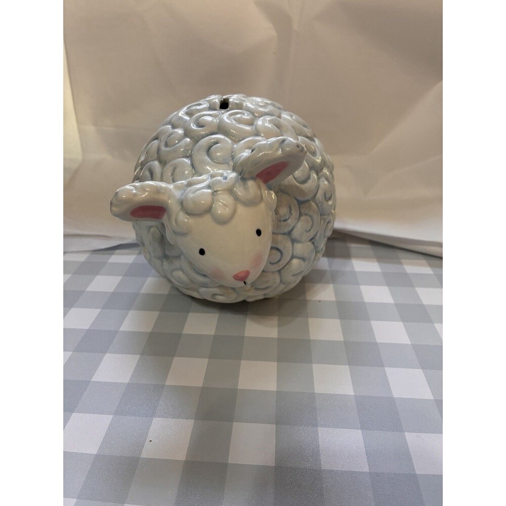 Mudpie Sheep Lamb Ceramic Coin Bank Piggy Bank Home Decor Baby Easter
